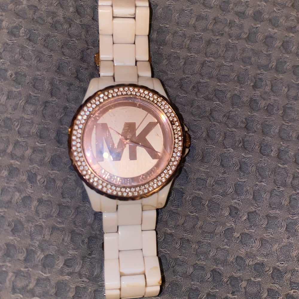 Michael Kors white womans watch, used, good condition.